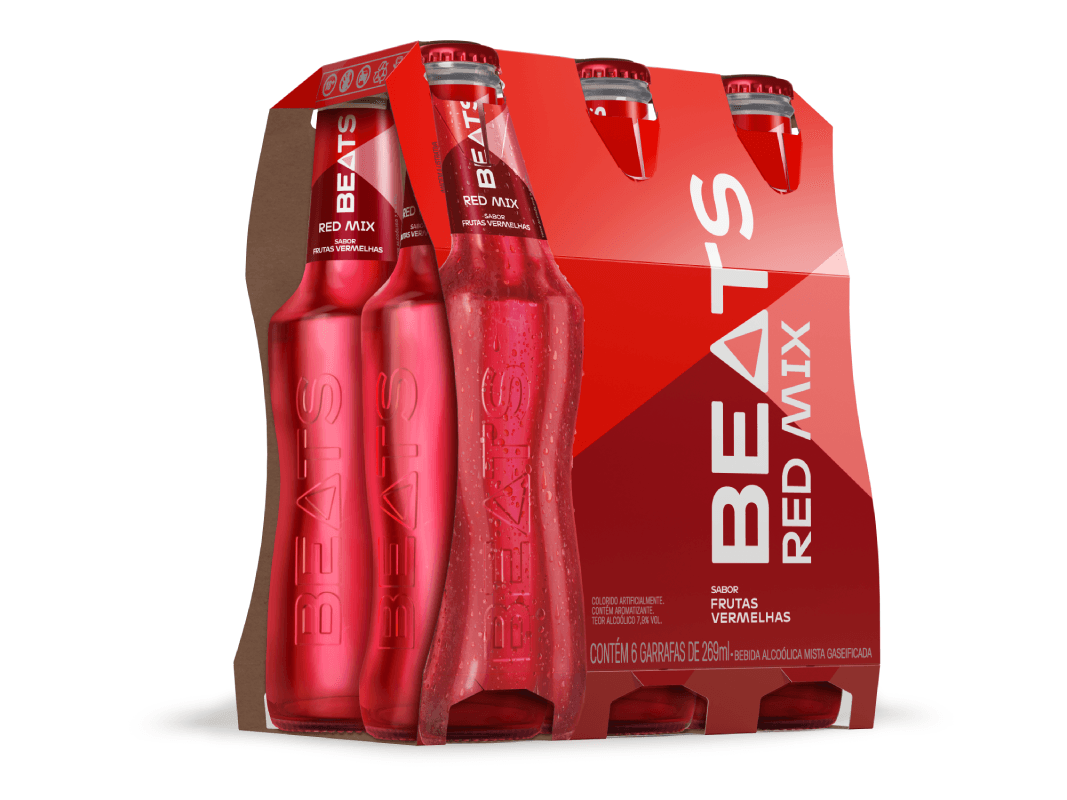 Drink Pronto Beats Red Mix Long Neck 269ml Pack C/6